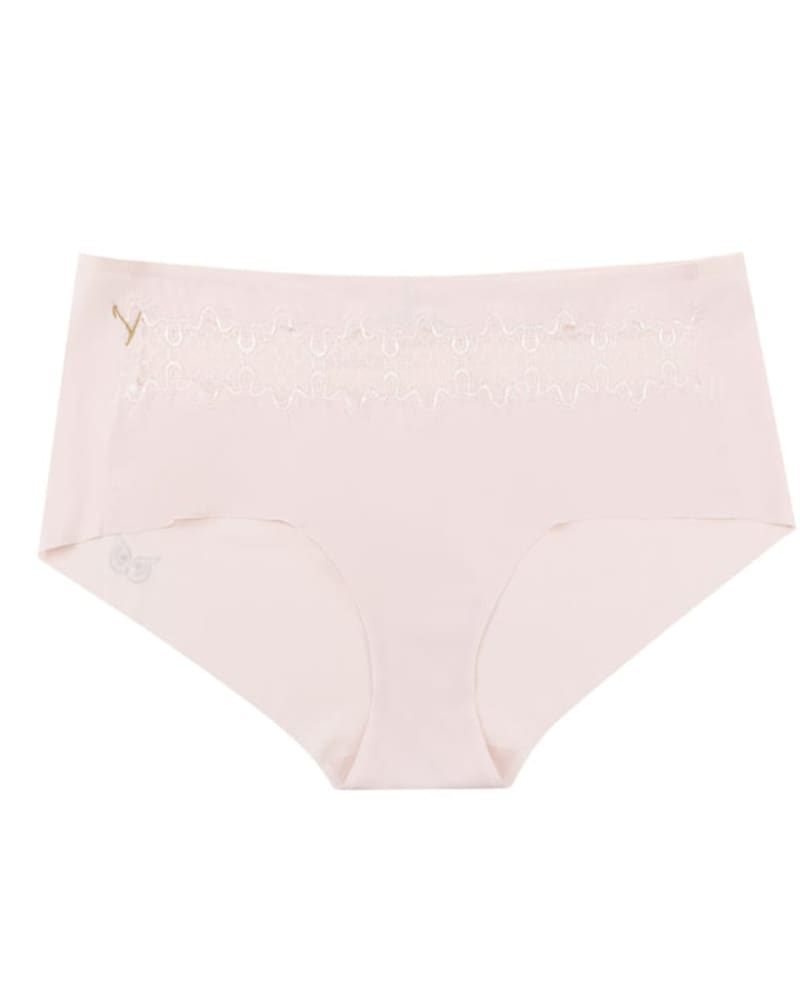 Front of a size 2XLarge Seamless Underwear Happy Seams in Rose Quartz by Uwila Warrior. | dia_product_style_image_id:283836